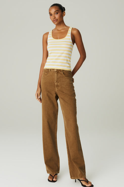 CALCA JEANS BAGGY MARROM